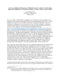 Inventory of Habitat Modifications to Tidal Inlets in the US Atlantic Coast