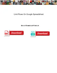 Limit Rows on Google Spreadsheet