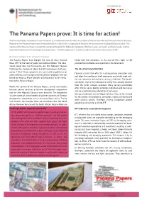 The Panama Papers Prove: It Is Time for Action!