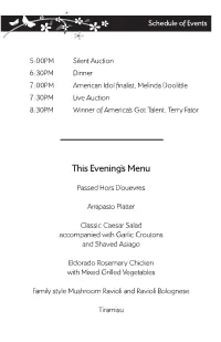 This Evening's Menu