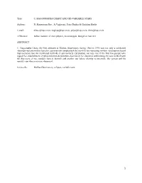 C. RAGOONATHA CHARY and HIS VARIABLE STARS Authors