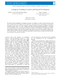 Contagious Yawning in Autistic and Typical Development