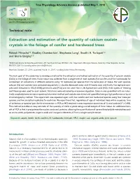 Extraction and Estimation of the Quantity of Calcium Oxalate Crystals in the Foliage of Conifer and Hardwood Trees