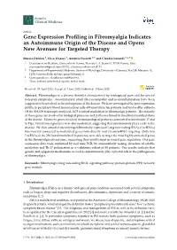 Gene Expression Profiling in Fibromyalgia Indicates An