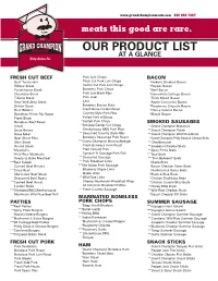 Our Product List Our Product List at a Glance at a Glance