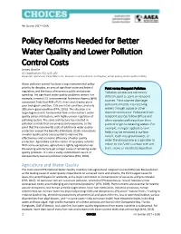Policy Reforms Needed for Better Water Quality and Lower Pollution