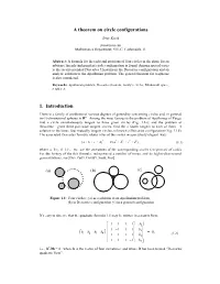 A Theorem on Circle Configurations 1. Introduction