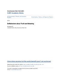 Deflationism About Truth and Meaning
