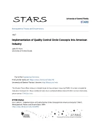 Implementation of Quality Control Circle Concepts Into American Industry