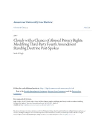 Modifying Third-Party Fourth Amendment Standing Doctrine Post-Spokeo Sarah E