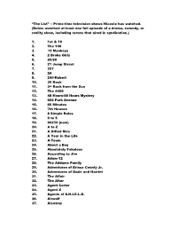 “The List” -- Prime-Time Television Shows Niceole Has Watched. (Rules