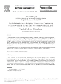 The Relation Between Religious Practice and Committing Suicide: Common and Suicidal People in Darehshahr, Iran