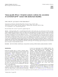 Tissue-Specific Dnase I Footprint Analysis Confirms the Association Of