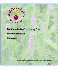 Waltham Fields Community Farm Perennial Garden Handbook