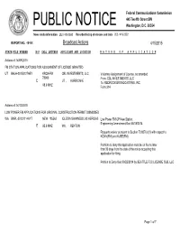 Broadcast Actions 4/15/2015