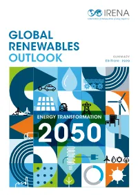 Global Renewables Outlook: Energy Transformation 2050 – Summary