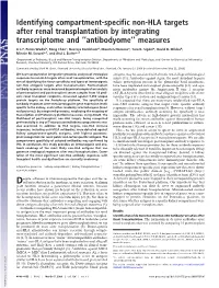 Identifying Compartment-Specific Non-HLA Targets After Renal Transplantation by Integrating Transcriptome and ‘‘Antibodyome’’ Measures