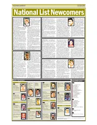 National List Newcomers
