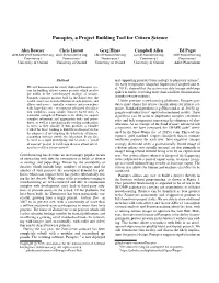 Panoptes, a Project Building Tool for Citizen Science