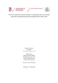 Perceived Sentiments Towards Foreigners: a Longitudinal and Cross-National Approach to Immigrant Group Size and Populist Radical Right Voting