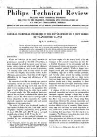 Philip~· ·.Tec.Hnicai Review DEALING WITH:' TECHNICAL PROBLEMS .':RELATING, to the PRODUCTS, PROCESSES and INVESTIGATIONS of , ,N.V