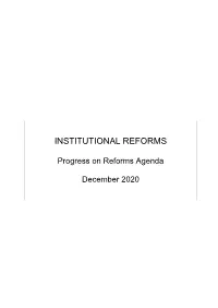 Progress on Reforms Agenda 2020