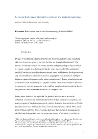 Revaluing the Behaviorist Ghost in Enactivism and Embodied Cognition
