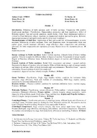 TURBOMACHINE NOTES 15ME53 TURBO MACHINES Subject Code
