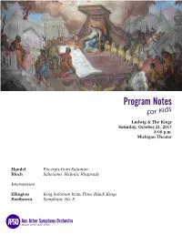 Program Notes