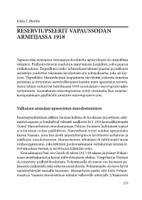 Reserviupseerit Vapaussodan Armeijassa 1918
