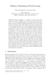 Software Pipelining of Nested Loops