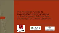 The Australian Guide for Managing and Investigating Potential Research