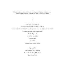 Transforming the Image of Black Masculinity in the Nba: a Rhetorical Analysis of the Nba Cares Program