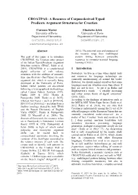 A Resource of Corpus-Derived Typed Predicate Argument Structures for Croatian