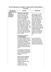 Central Operations Examples of Good Work and Operational Success
