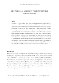 EDUCATION AS a MISSION THAT IS INCLUSIVE Joseph Varghese Kureethara*