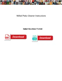 Nilfisk Patio Cleaner Instructions