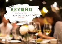 SOCIAL MENU Beyondcatering.Com (312) 553-9300 Table of Contents