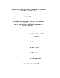 Direct Discourse Methods in Non-Native Speakers’ German Language Use