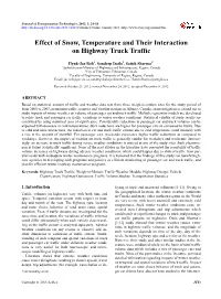 Effect of Snow, Temperature and Their Interaction on Highway Truck Traffic