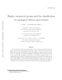 Higher Categorical Groups and the Classification of Topological Defects and Textures