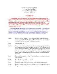 Interview with Gary Leib # VRK-A-L-2010-044 Interview # 1: October 5, 2010 Interviewer: Mark Depue