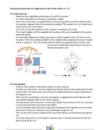 Qualitatively Describe the Application of the Motor Effect In: M-B
