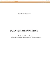 Quantum Metaphysics