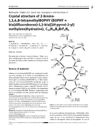 Crystal Structure of 2-Bromo- 1,3,6,8-Tetramethylbophy (BOPHY