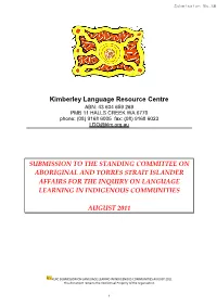 Kimberley Language Resource Centre Submission to the Senate