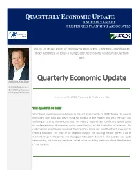 Quarterly Economic Update Andrew Van Erp Preferred Planning Associates