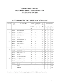 Syllabus for M.A History Semester Pattern in Affiliated Colleges 2019 Admission Onwards