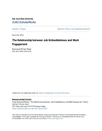The Relationship Between Job Embeddedness and Work Engagement