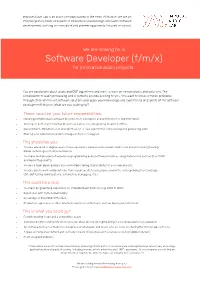 Audio Software Developer (F/M/X)